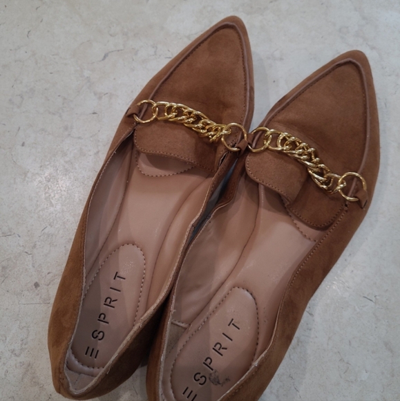 Esprit Binnie Loafer Flat Women's SZ 10 gold chain detail work casual comfort - Picture 4 of 11